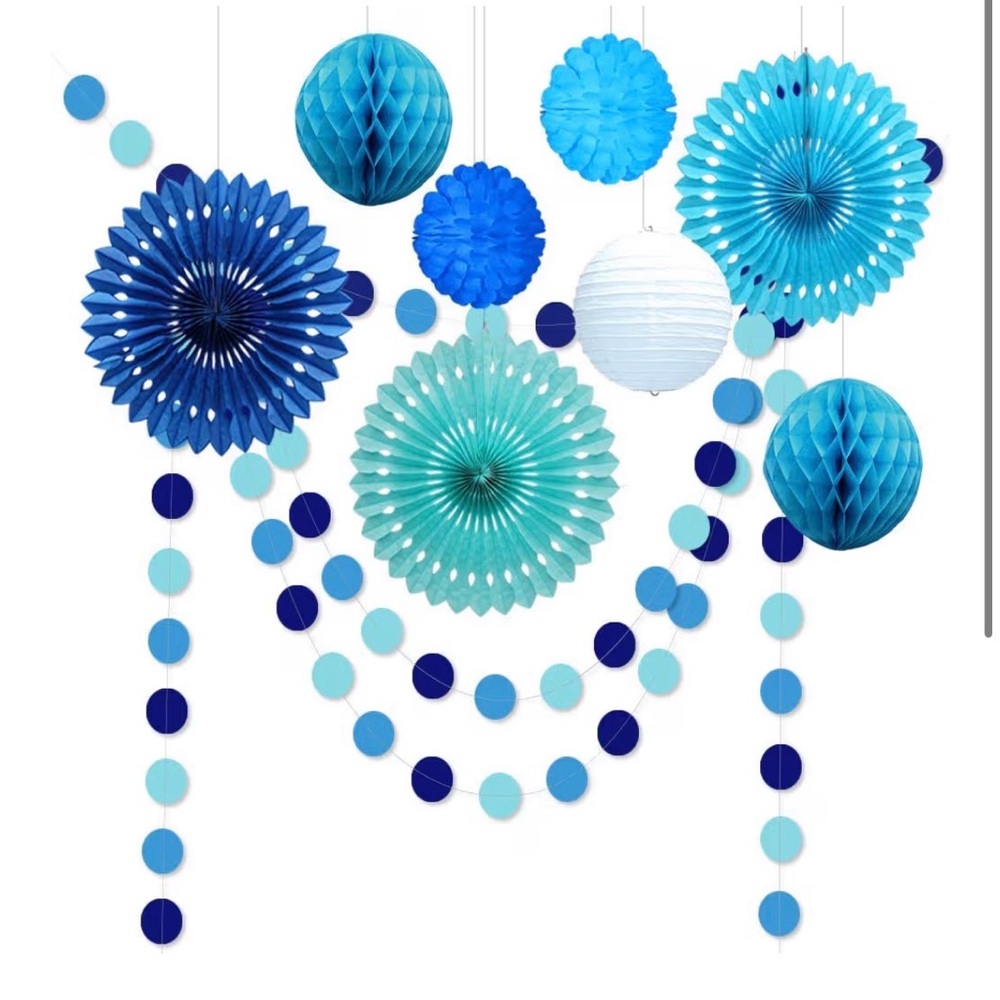 Blue and White Party Decoration Set
